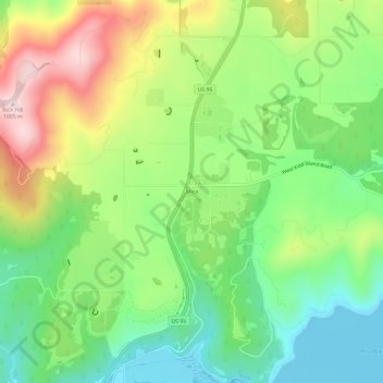 Carte topographique Mica, altitude, relief