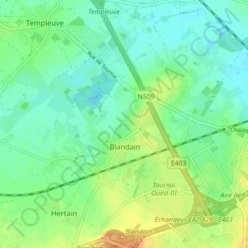 Carte topographique Cocriamont, altitude, relief