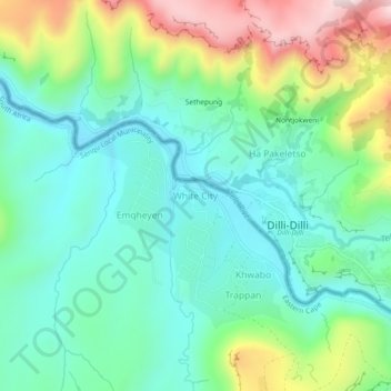 Carte topographique White City, altitude, relief