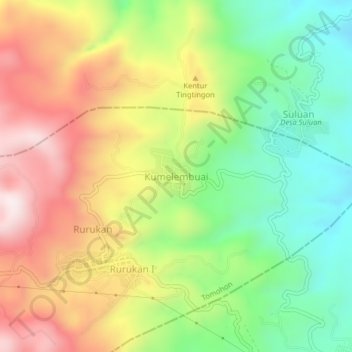 Carte topographique Kumelembuai, altitude, relief