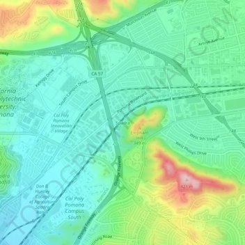 Carte topographique Spadra, altitude, relief