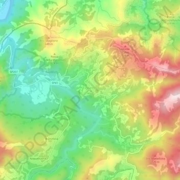 Carte topographique Casavecchia, altitude, relief