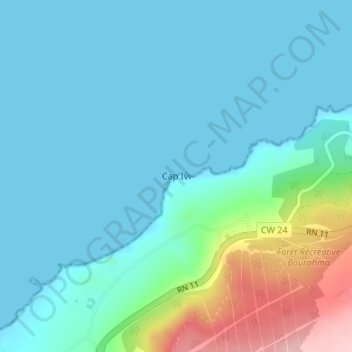Carte topographique Cap Ivi, altitude, relief
