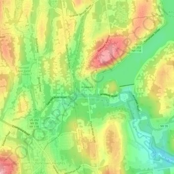 Carte topographique Amawalk, altitude, relief