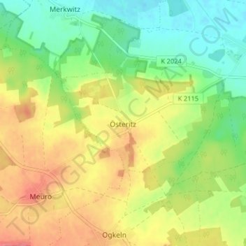Carte topographique Österitz, altitude, relief