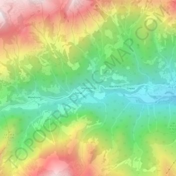 Carte topographique Martassina, altitude, relief