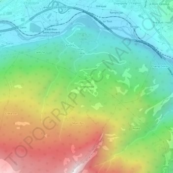 Carte topographique Bellecombe, altitude, relief