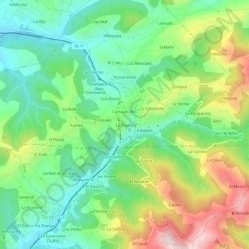 Carte topographique La Foyaca, altitude, relief