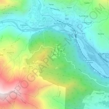 Carte topographique Vena, altitude, relief