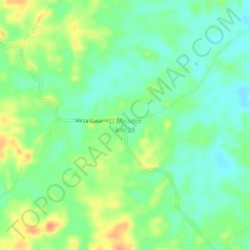 Carte topographique El Mirador km 28, altitude, relief