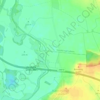 Carte topographique Planicka, altitude, relief