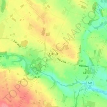 Carte topographique Frørup, altitude, relief