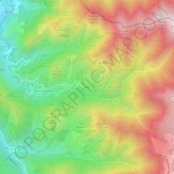 Carte topographique Camari, altitude, relief