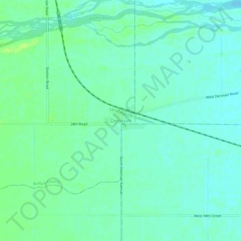 Carte topographique Denman, altitude, relief