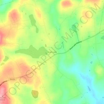 Carte topographique Beach Lake, altitude, relief