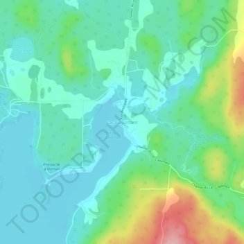 Carte topographique Lac-Cayamant, altitude, relief
