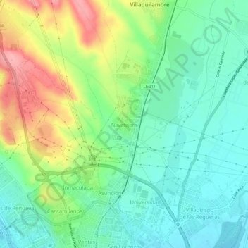 Carte topographique Navatejera, altitude, relief