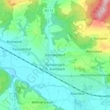 Carte topographique Schmeilsdorf, altitude, relief