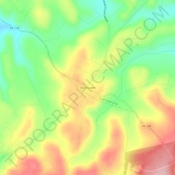 Carte topographique Stahlstown, altitude, relief