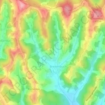 Carte topographique Grießegg, altitude, relief