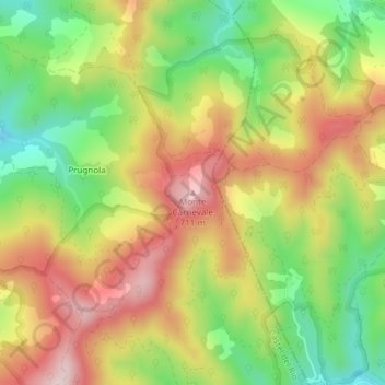 Carte topographique Monte Carnevale, altitude, relief