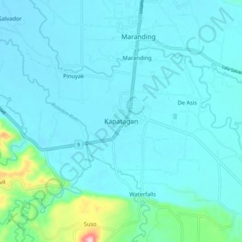 Carte topographique Kapatagan, altitude, relief