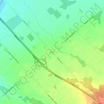 Carte topographique Antrim, altitude, relief