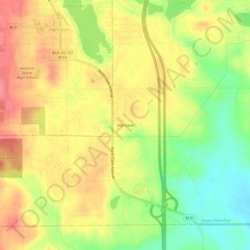 Carte topographique Allendale, altitude, relief