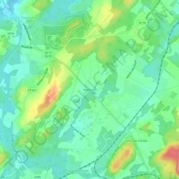 Carte topographique Ackerson, altitude, relief