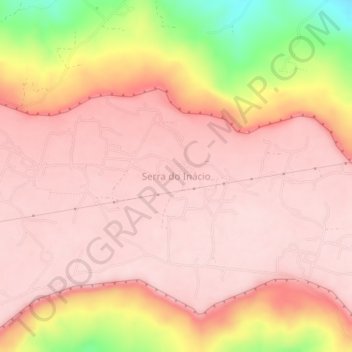 Carte topographique Serra do Inácio, altitude, relief