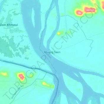 Carte topographique Muang Saen, altitude, relief