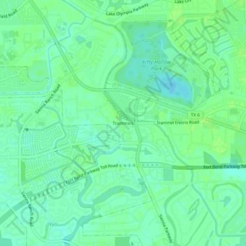 Carte topographique Trammels, altitude, relief