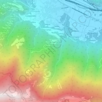 Carte topographique Le Grange, altitude, relief