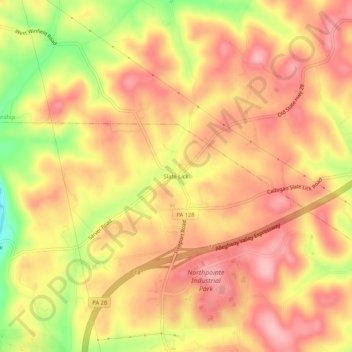 Carte topographique Slate Lick, altitude, relief