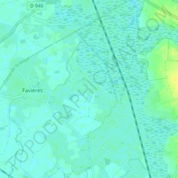 Carte topographique Marais, altitude, relief