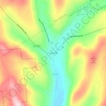 Carte topographique Trout Creek, altitude, relief