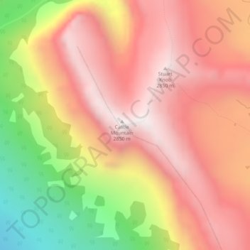 Carte topographique Castle Mountain, altitude, relief