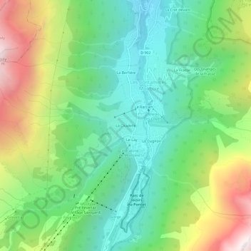 Carte topographique La Citadelle, altitude, relief
