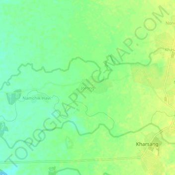 Carte topographique Jorong, altitude, relief