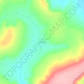 Carte topographique Makono, altitude, relief