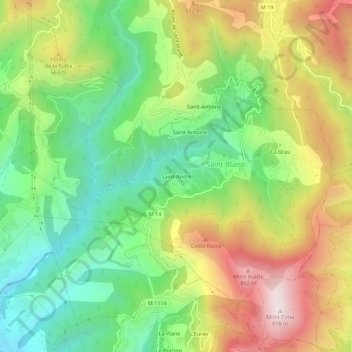 Carte topographique Saint-André, altitude, relief
