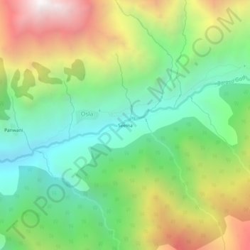 Carte topographique Seema, altitude, relief