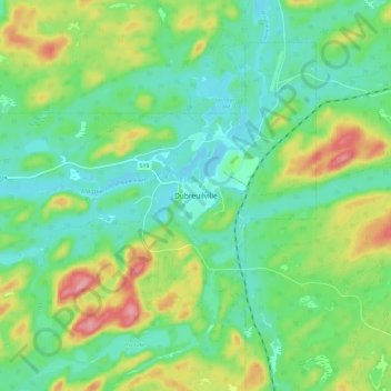 Carte topographique Dubreuilville, altitude, relief