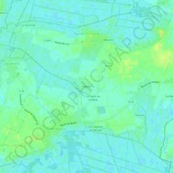 Carte topographique Celette, altitude, relief