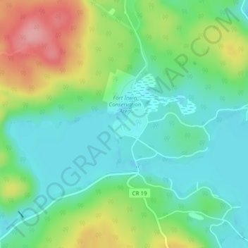 Carte topographique Fort Irwin Conservation Area Trail Head, altitude, relief