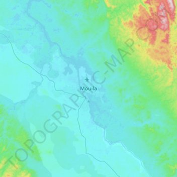 Carte topographique Mouila, altitude, relief