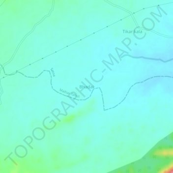 Carte topographique Bhadai, altitude, relief