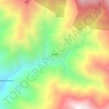 Carte topographique La Flor, altitude, relief