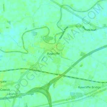 Carte topographique Rawcliffe, altitude, relief