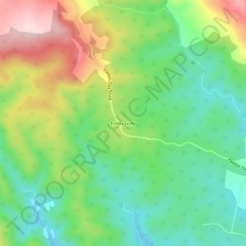 Carte topographique Pretty Gully, altitude, relief